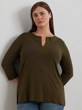 Lauren Ralph Lauren Plus Size 3/4-Sleeve Tunic Size 3X